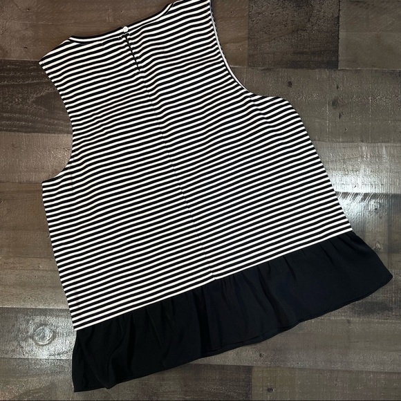 J Crew Black Striped Tank Top size Large - Picture 10 of 11